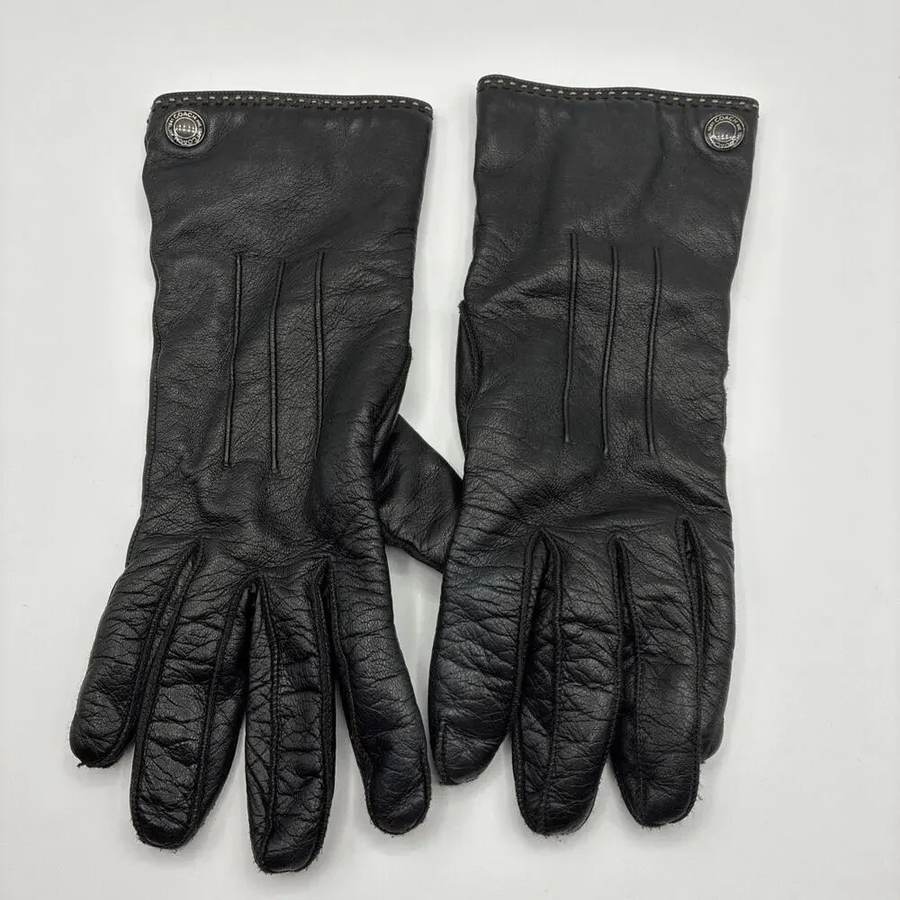 Coach Black Leather Women's Gloves Size 8